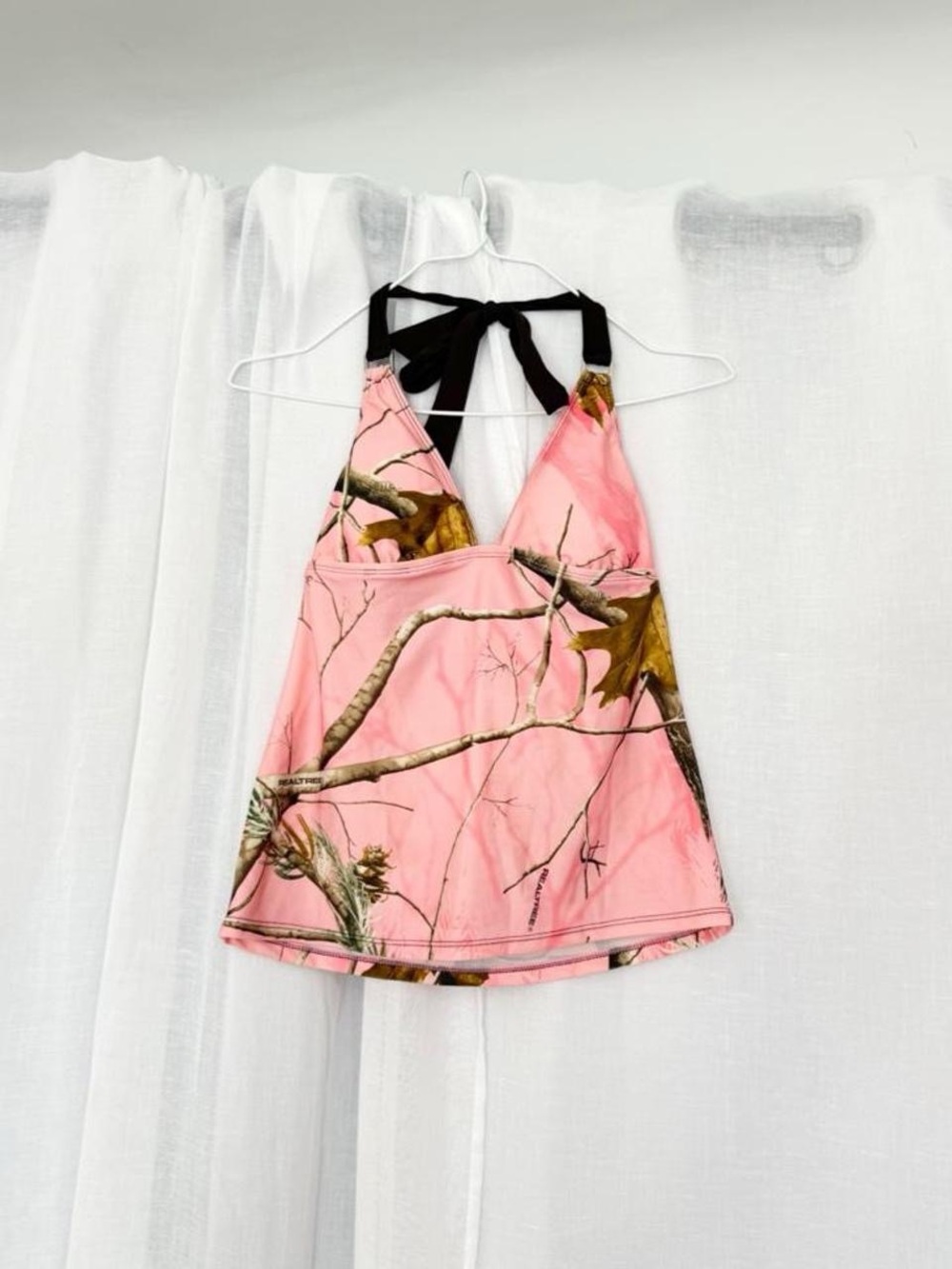✿ pink realtree camo halter swim top ✿